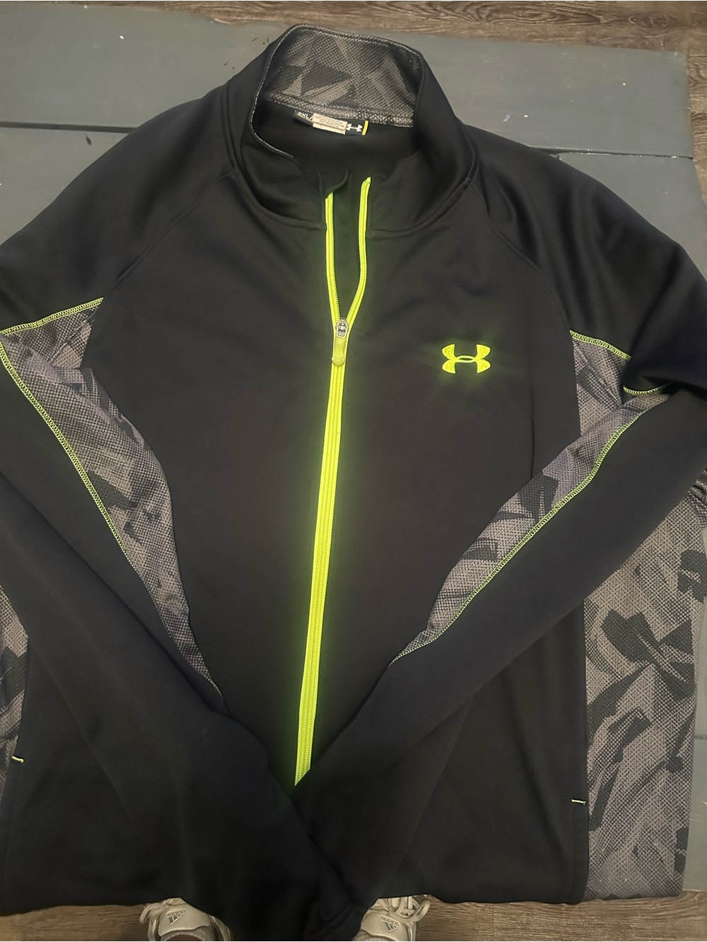 Under Armour Black Performance Jacket with Neon Yellow Trim